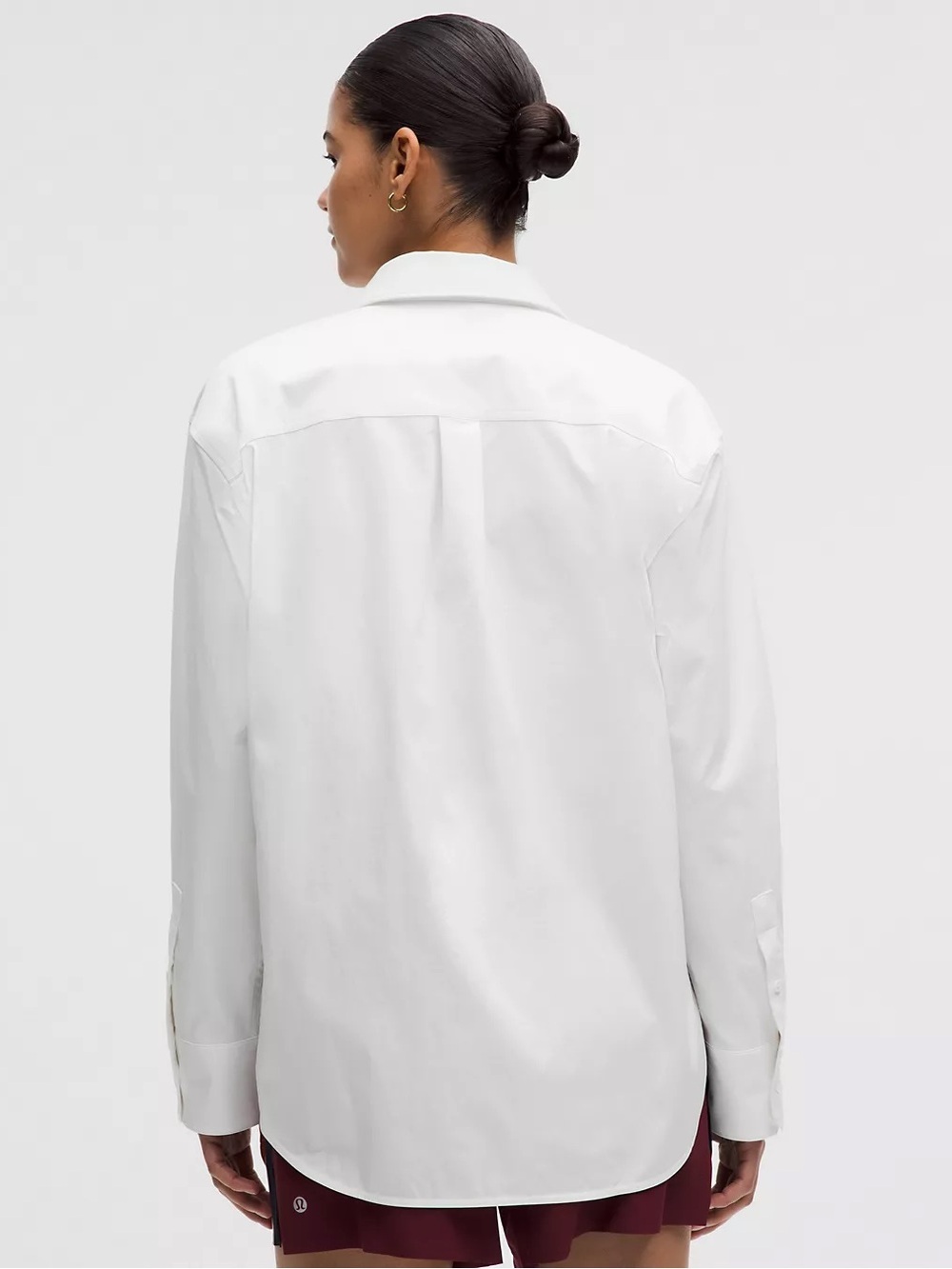 Lululemon White Woven Relaxed Fit Button Up Shirt Large - Picture 2 of 8